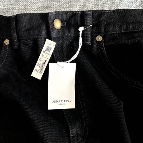 NWT Alexa Chung‎ for Madewell High-Rise Straight Jean 100% Cotton Black Denim 28 - Picture 9 of 14